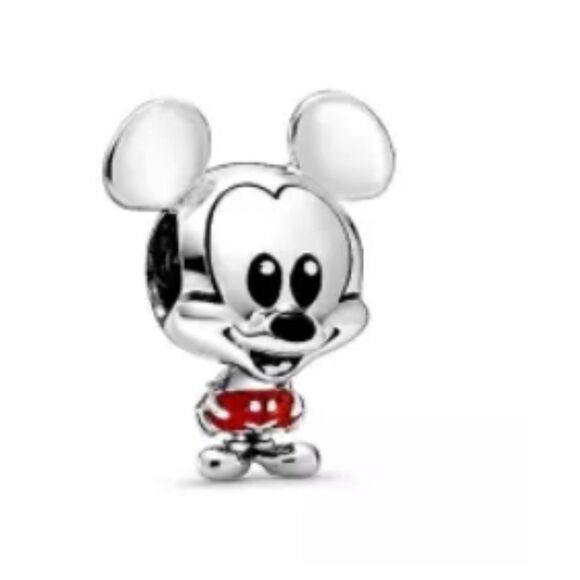925 Sterling Silver Mickey Mouse Charm - Picture 1 of 6